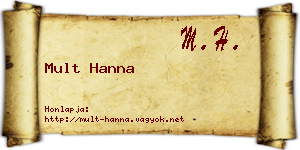 Mult Hanna névjegykártya